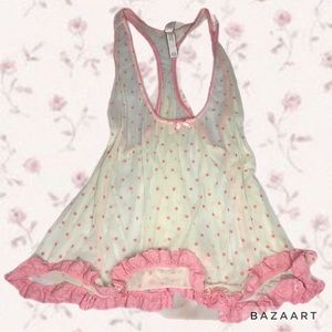 Victoria Secret Pink Babydoll Sheer Lace Top
